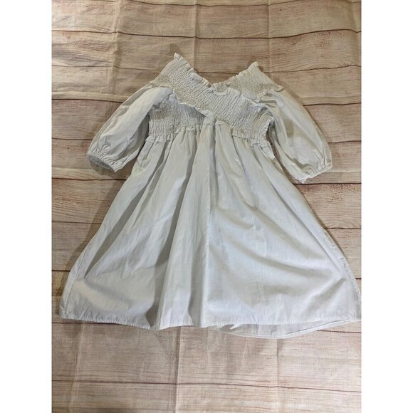 NWT Vasna Women's White Half Sleeve 100% Cotton Sun Dress - Medium - Picture 10 of 11